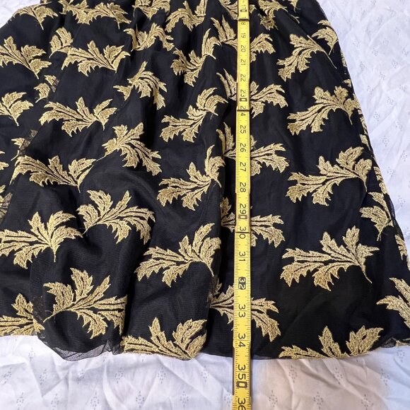 See By Chloé Black & Gold Embroidered Sleeveless Dress Women Size 6 V-Neck Elega - Picture 11 of 14